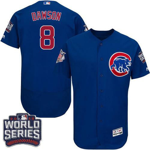 Andre Dawson #8 Chicago Cubs 2016 Flexbase Authentic World Series Bound Jersey - Blue