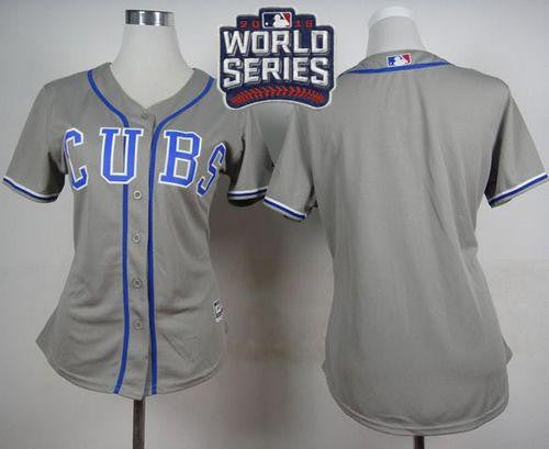 Chicago Cubs Womens 2016 Blank Alternate Road World Series Bound Limited Jersey - Grey
