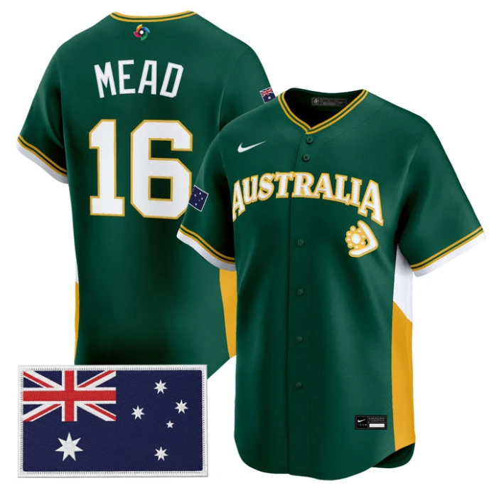 Curtis Mead #16 2026 Team Australia World Limited Baseball Jersey