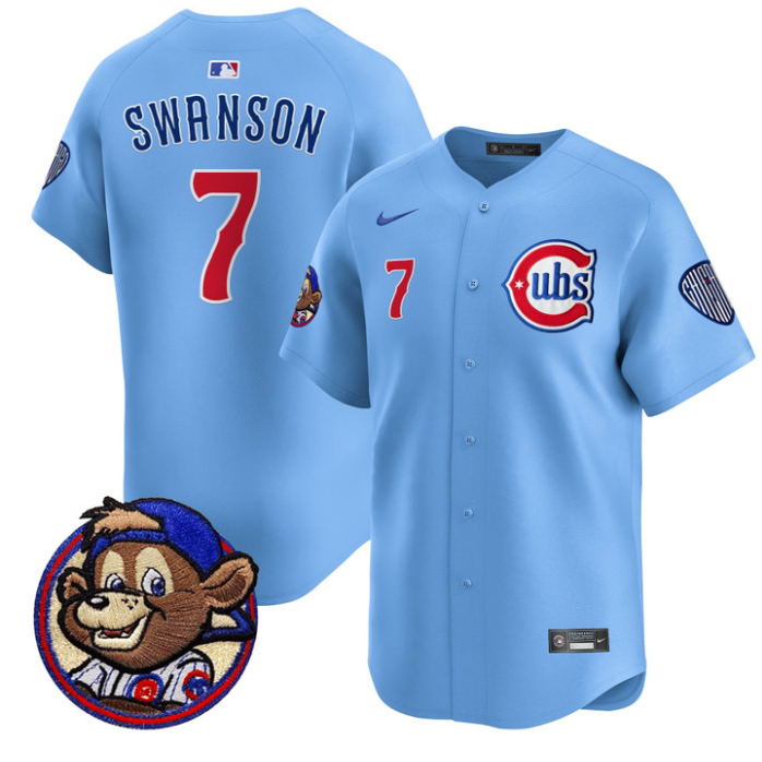 Dansby Swanson #7 Chicago Cubs Clark Patch Vapor Premier Limited Jersey