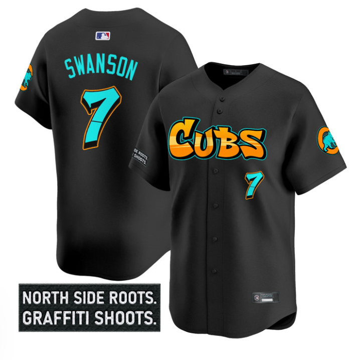 Dansby Swanson #7 Chicago Cubs Graffiti North Side Edition Limited Jersey