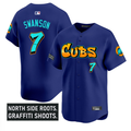 Dansby Swanson #7 Chicago Cubs Graffiti North Side Edition Limited Jersey - White