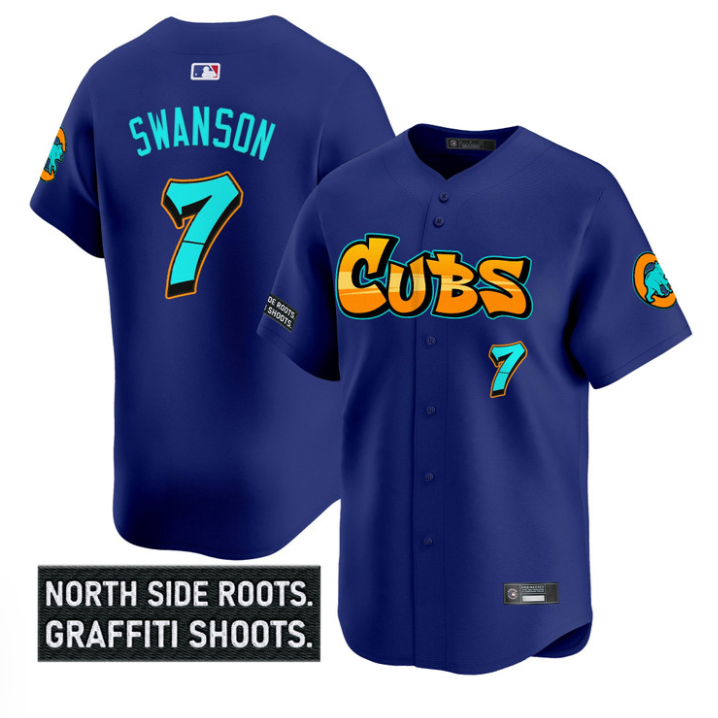 Dansby Swanson #7 Chicago Cubs Graffiti North Side Edition Limited Jersey - White