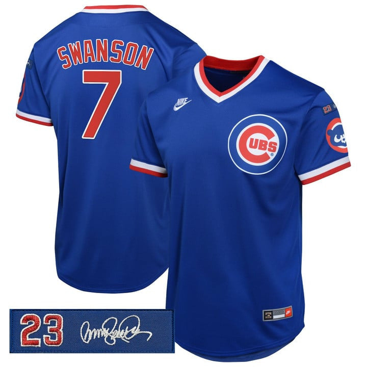 Dansby Swanson #7 Chicago Cubs Ryne Sandberg Tribute Patch Limited Jersey - Royal