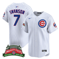 Dansby Swanson #7 Chicago Cubs Wrigley Field Style Vapor Premier Limited Jersey