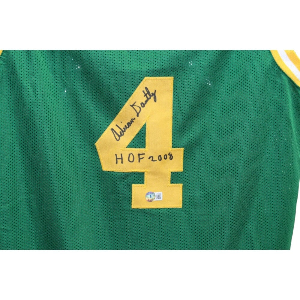 Adrian Dantley Autographed/Signed Replica Pro Style Green Jersey Beckett