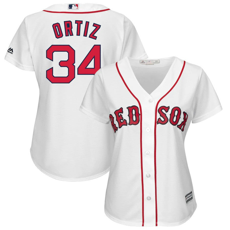 David Ortiz #34 Boston Red Sox Majestic Womens Limited Cool Base Player Jersey - White