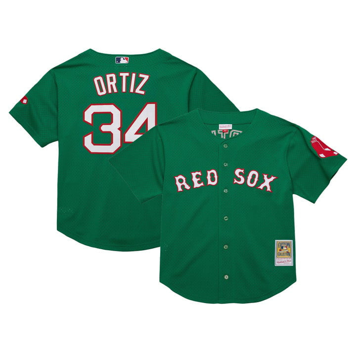 David Ortiz #34 Boston Red Sox Throwback Cooperstown Limited Jersey - Green