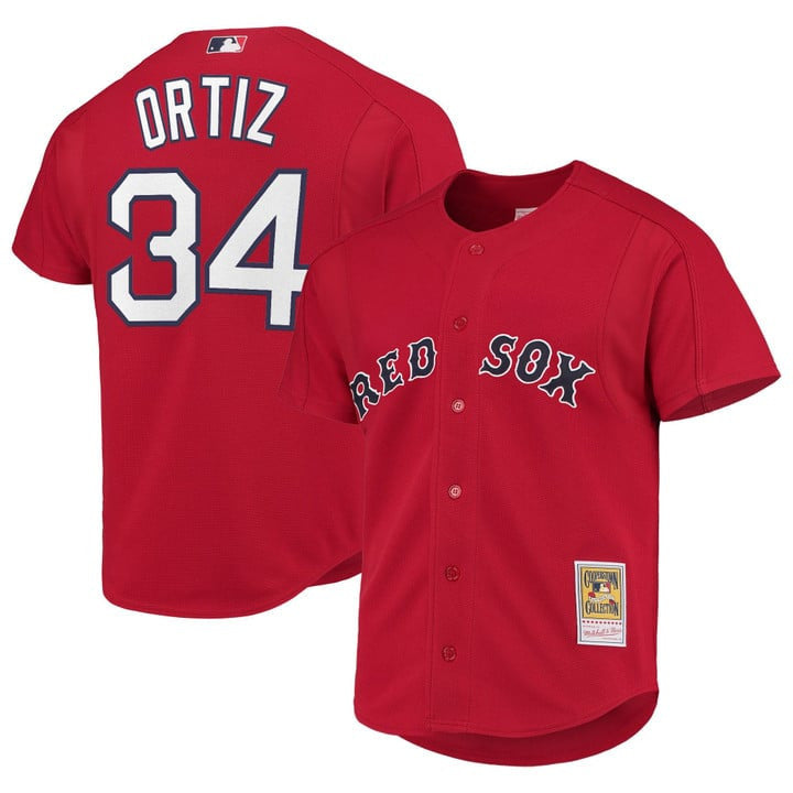 David Ortiz #34 Boston Red Sox Throwback Cooperstown Limited Jersey - Red