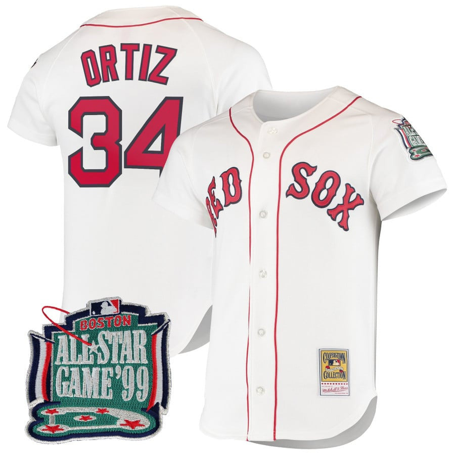 David Ortiz #34 Boston Red Sox Throwback Cooperstown Limited Jersey - White