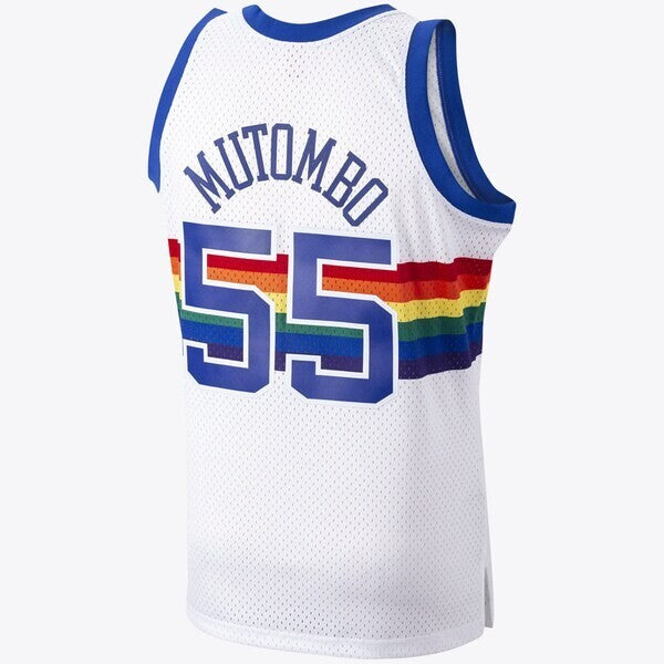 Denver Nuggets Dikembe Mutombo 1991 Hardwood Classics Home Swingman Jersey By Mitchell & Ness - White - Mens
