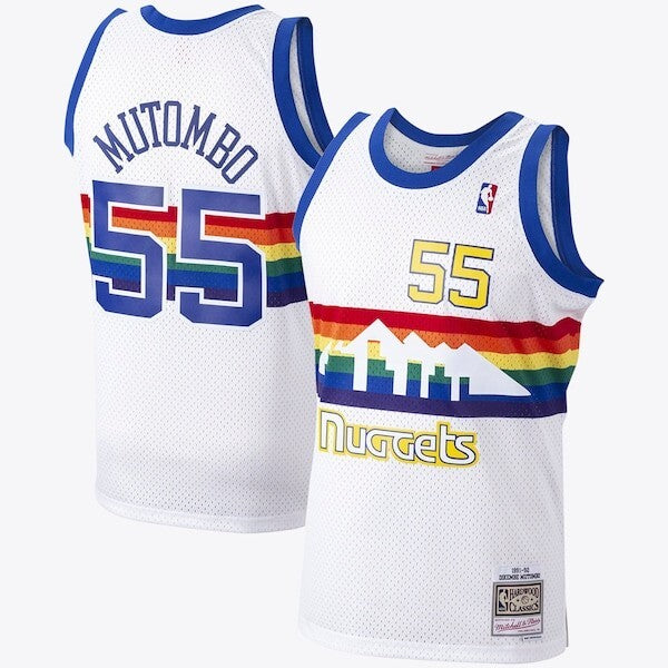 Denver Nuggets Dikembe Mutombo 1991 Hardwood Classics Home Swingman Jersey By Mitchell & Ness - White - Mens