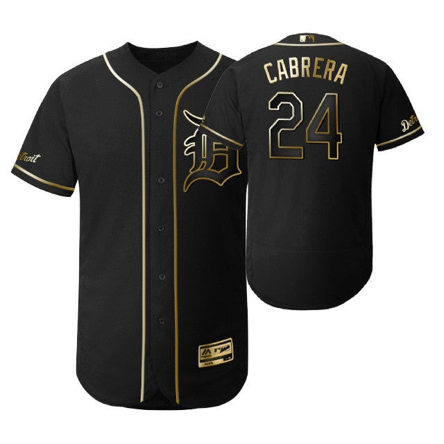 Miguel Cabrera #24 Detroit Tigers 2019 Brandedition Black Gift Tigers Fans Limited Jersey - Golden