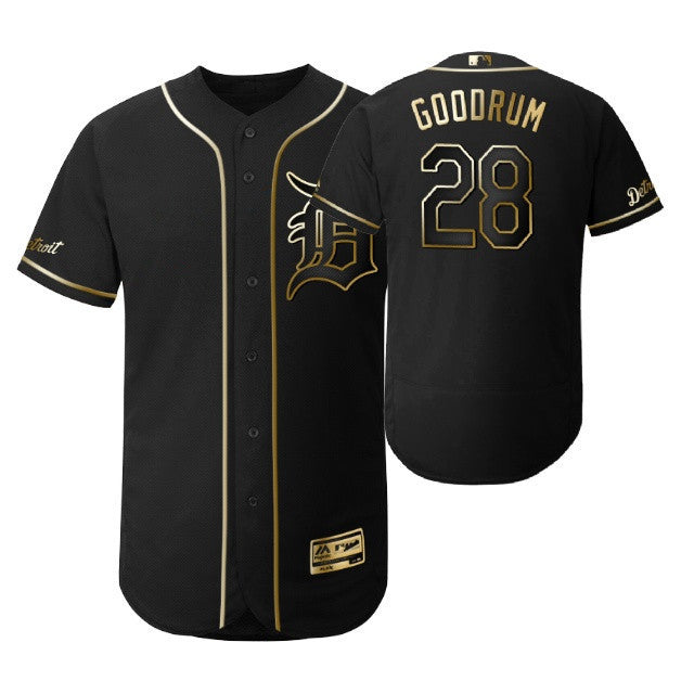 Niko Goodrum #28 Detroit Tigers 2019 Brandedition Black Gift Tigers Fans Limited Jersey - Golden