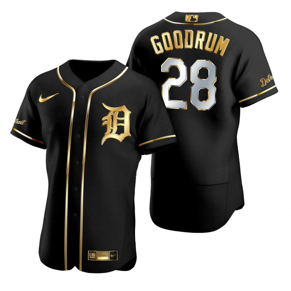 Niko Goodrum #28 Detroit Tigers Brandedition Black Gift Tigers Fans Limited Jersey - Golden