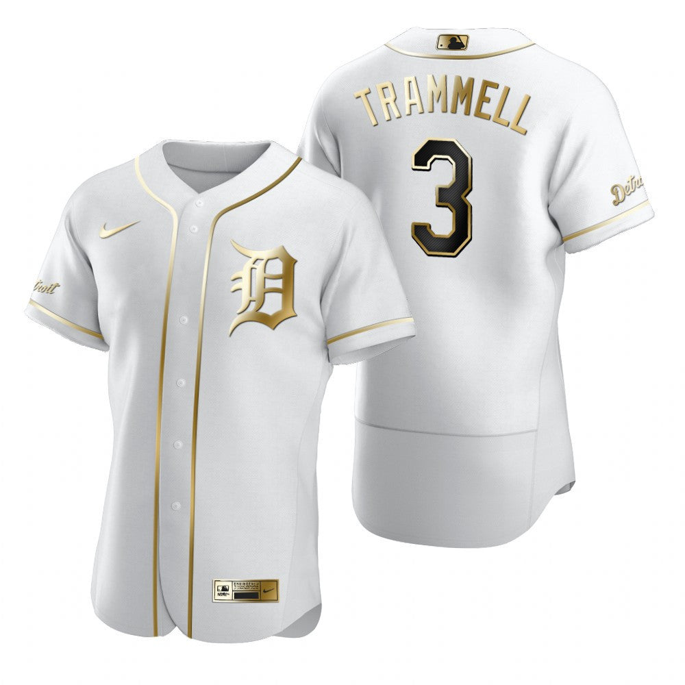 Alan Trammell #3 Detroit Tigers Brandedition White Gift Tigers Fans Limited Jersey - Golden