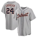 Miguel Cabrera #24 Detroit Tigers Road Limited Player Name Stitche Jersey - Gray