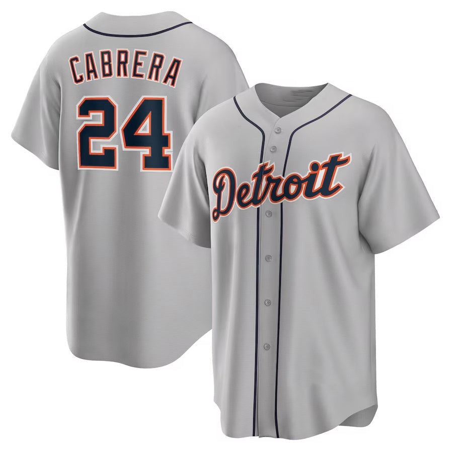 Miguel Cabrera #24 Detroit Tigers Road Limited Player Name Stitche Jersey - Gray