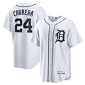 Miguel Cabrera #24 Detroit Tigers Home Limited Player Name Baseball Jersey - White
