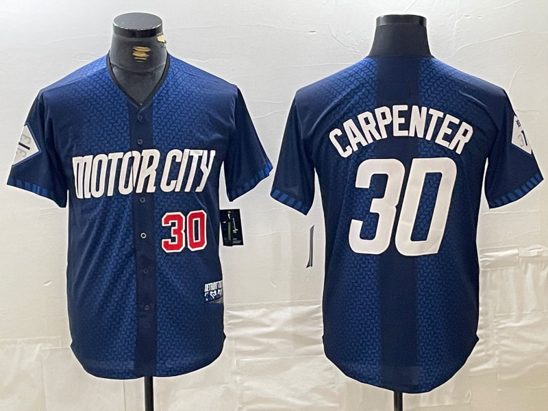 Kerry Carpenter #30 Detroit Tigers 2024 Number City Connect Cool Base Limit Limited Jersey - Navy