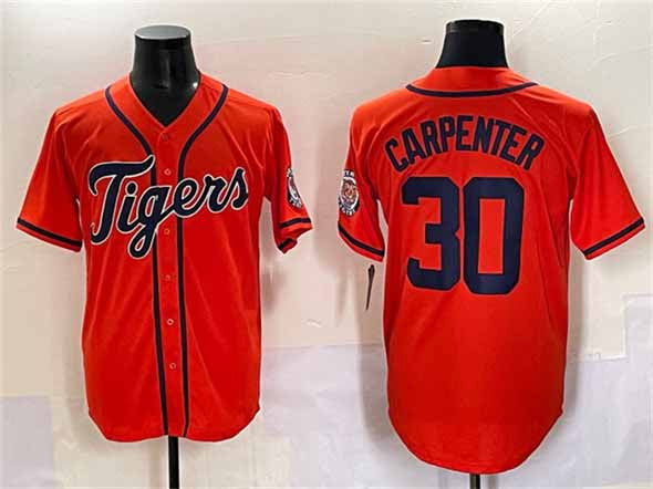 Kerry Carpenter #30 Detroit Tigers Patch Limited Cool Base Baseball Jersey - Orange