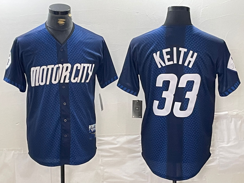 Colt Keith #33 Detroit Tigers 2024 City Connect Cool Base Limited Jersey - Navy
