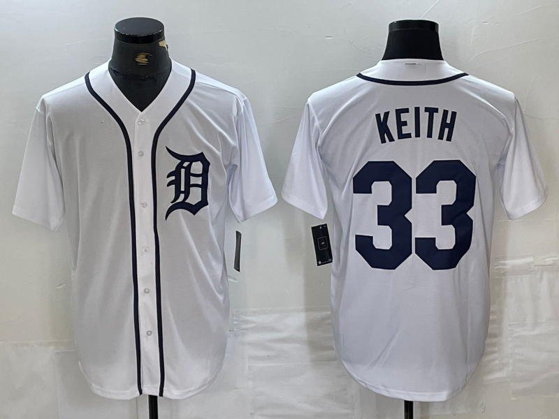 Colt Keith #33 Detroit Tigers Cool Base Baseball Jerseys Limited Jersey - White