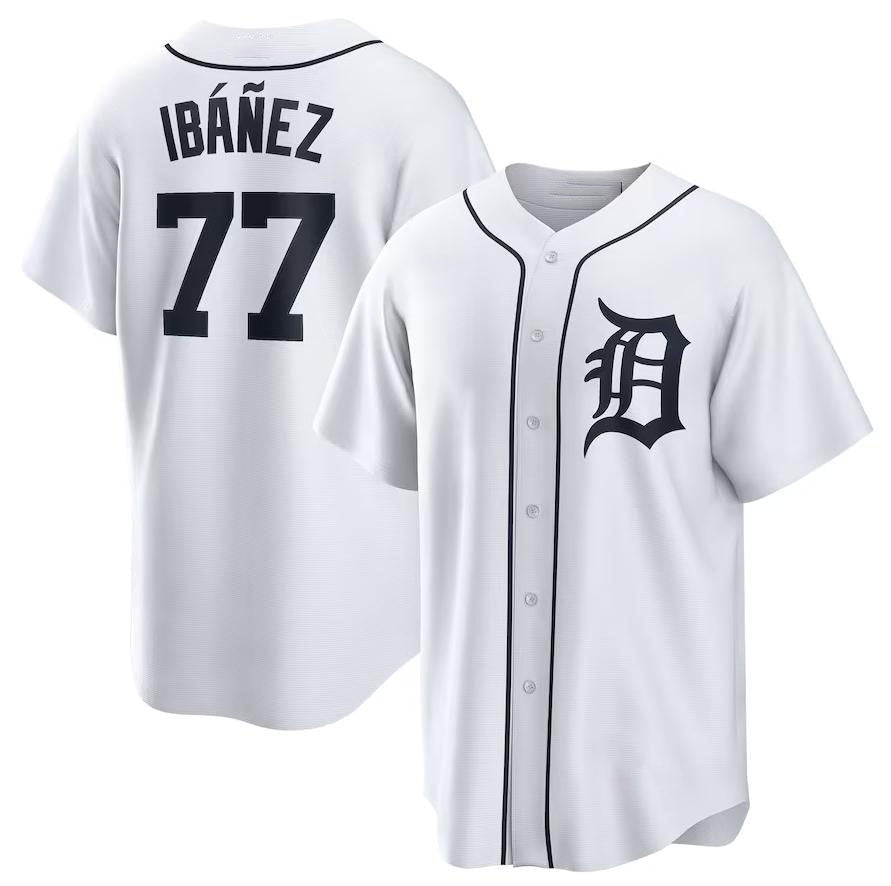 Andy Ibez #77 Detroit Tigers Home Limited Player Name Baseball Jers Jersey - White