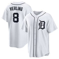 Matt Vierling #8 Detroit Tigers Home Baseball Je Limited Jersey - White