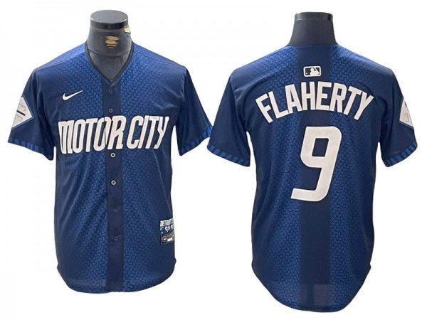 Jack Flaherty #9 Detroit Tigers 2024 City Connect Limited Jersey - Navy
