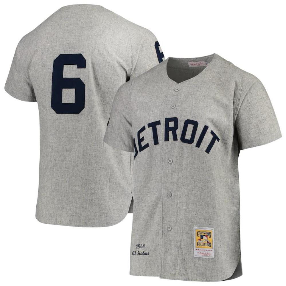 Al Kaline #6 Detroit Tigers 1968 Limited Throwback Jersey - Gray