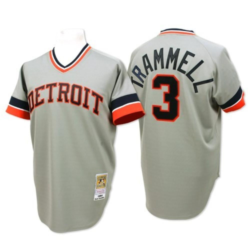 Alan Trammell #3 Detroit Tigers 1984 Throwback Pullover Limited Jersey - Gray