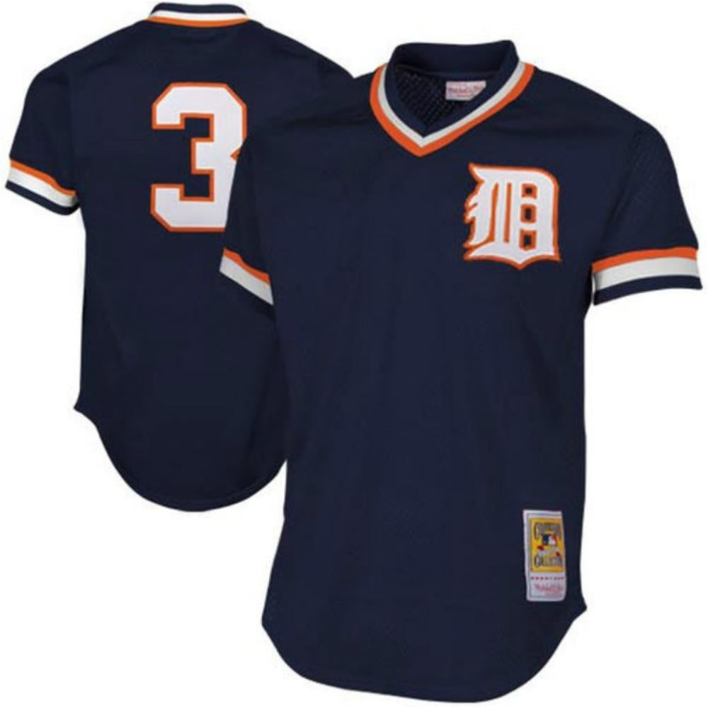 Alan Trammell #3 Detroit Tigers 1984 Throwback Mesh Pullover Limited Jersey - Navy