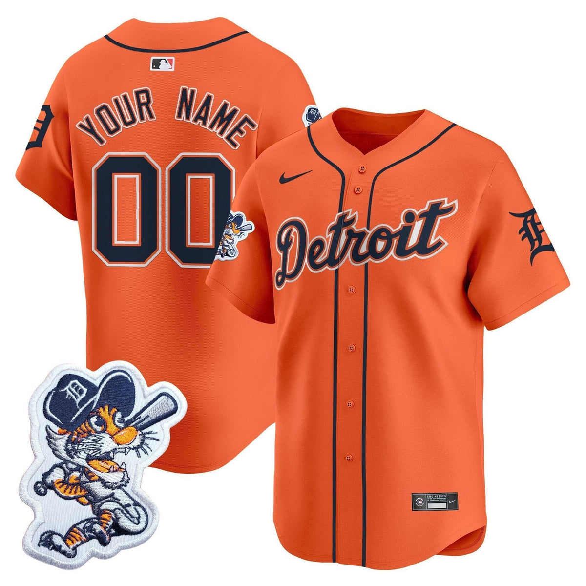 Detroit Tigers Paws Patch Vapor Premier Limited Custom Jersey