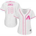 Adam Jones #10 Arizona Diamondbacks Womens Fashion Limited Baseball Jersey - White Pink