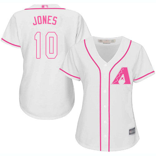 Adam Jones #10 Arizona Diamondbacks Womens Fashion Limited Baseball Jersey - White Pink