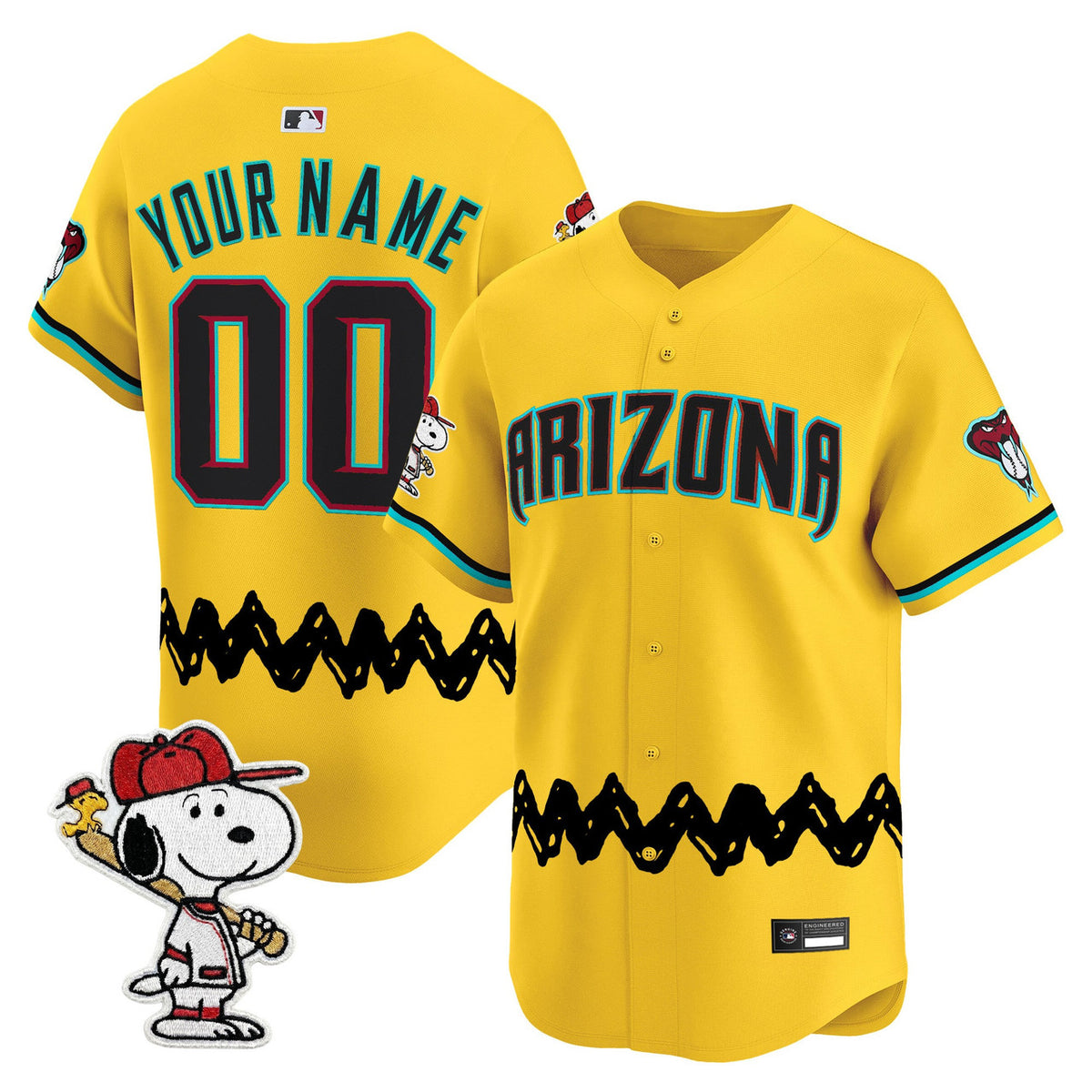Arizona Diamondbacks X Peanuts Vapor Premier Limited Custom Jersey