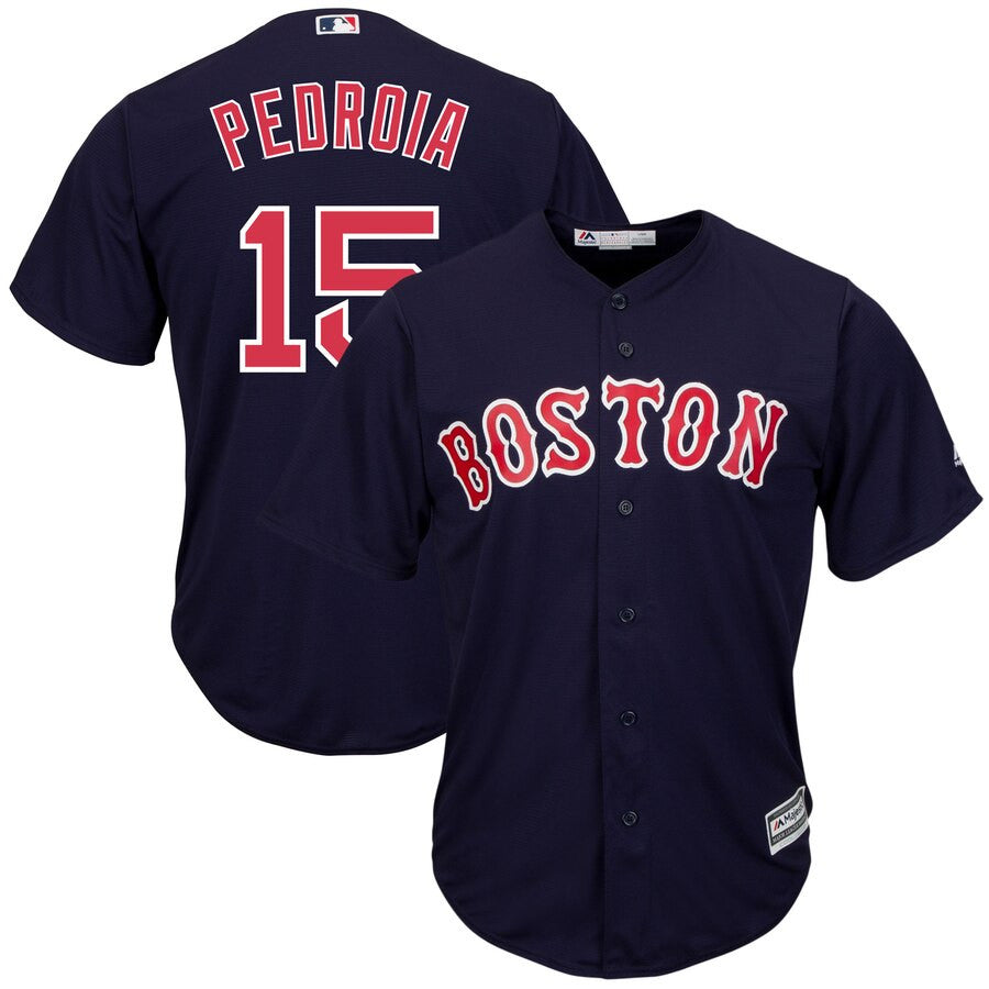 Dustin Pedroia #15 Boston Red Sox Majestic Big And Tall Alternate Cool Base Limited Player Jersey - Navy