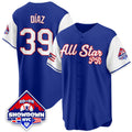 Puerto Rican #39 2025 Edwin Daz Baseball All-Star Sleeves Limited Jersey - White
