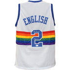 Alex English Autographed Pro Style White  Jersey HOF Beckett Witness 51633