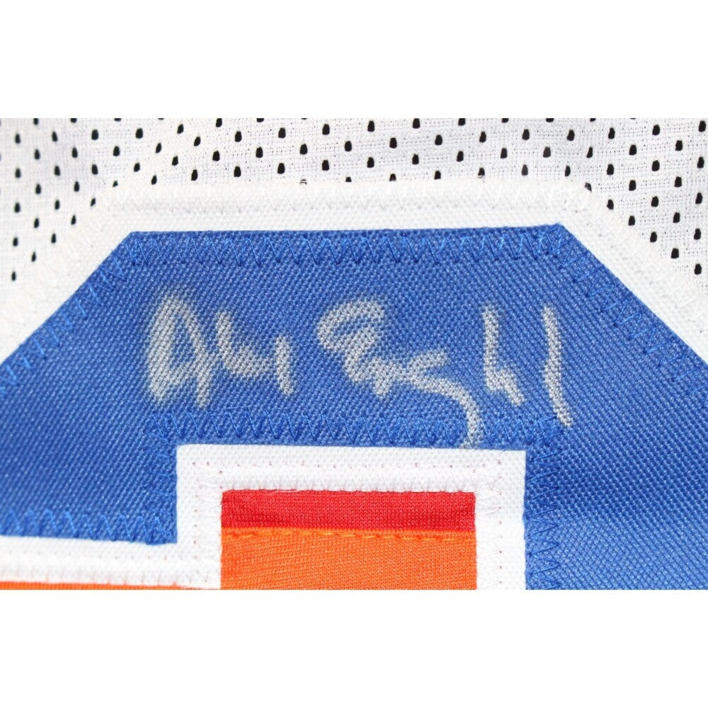 Alex English Autographed Pro Style White  Jersey HOF Beckett Witness 51633