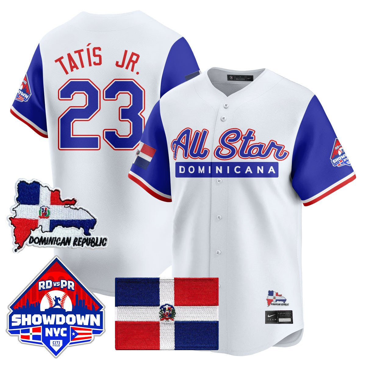 Fernando Tats Jr #23 2025 Dominican Republic All-Star Sleeves Limited Jersey - Blue