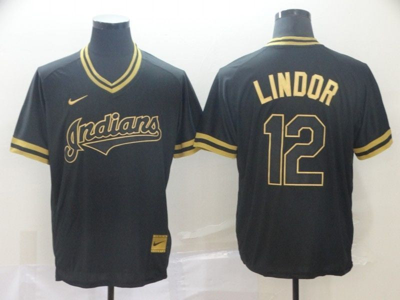 Francisco Lindor #12 2020 Jerseymvfotq87Gf_32 Limited Jersey - Black
