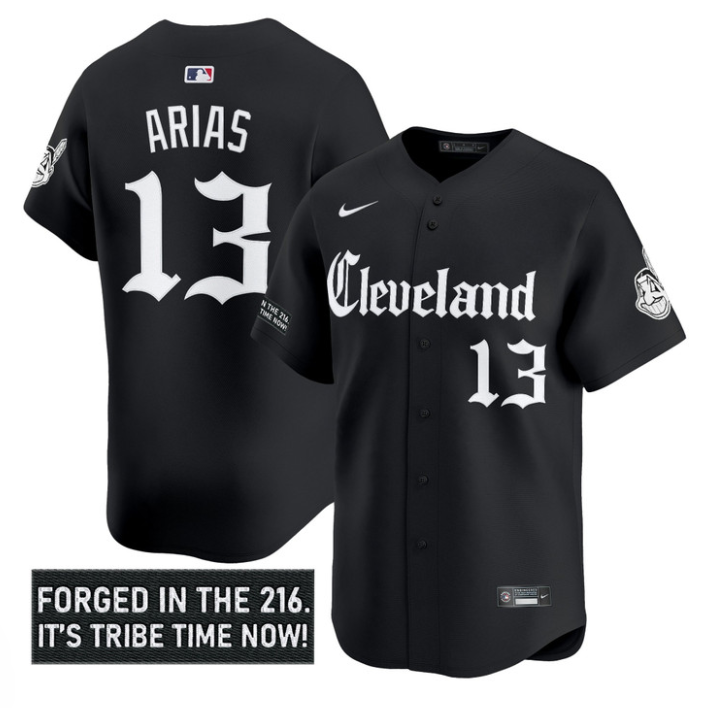 Gabriel Arias #13 Cleveland Indians Gothic Iron Edition Limited Jersey