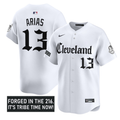 Gabriel Arias #13 Cleveland Indians Gothic Iron Edition Limited Jersey - White