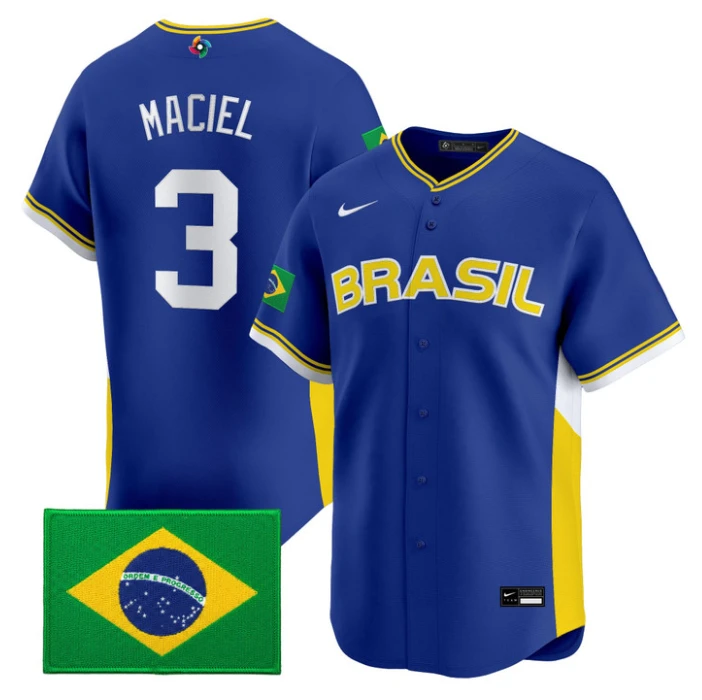 Gabriel Maciel #3 2026 Team Brazil World Limited Baseball Jersey