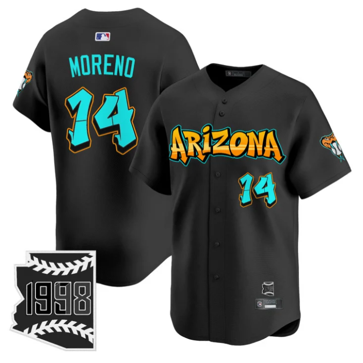 Gabriel Moreno #14 Arizona Diamondbacks Graffiti Desert Ink Edition Limited Jersey - Black