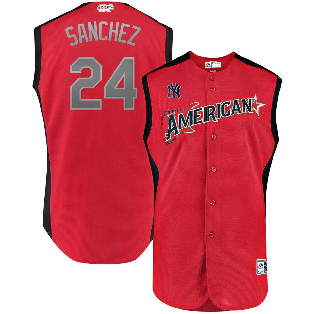 Gary Sanchez #24 American League Majestic 2019 Star Game Workout Player Jersey - Red