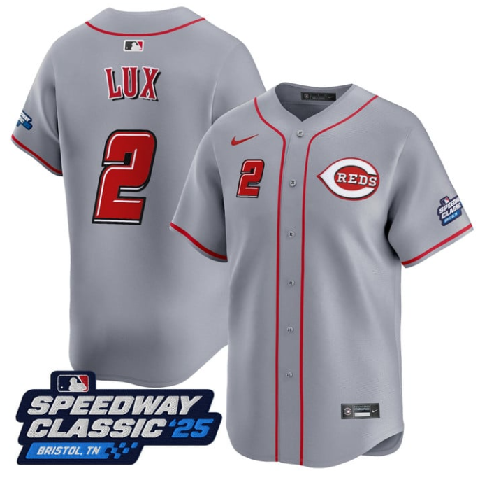 Gavin Lux #2 Cincinnati Reds Speedway Classic Limited Jersey - Gray