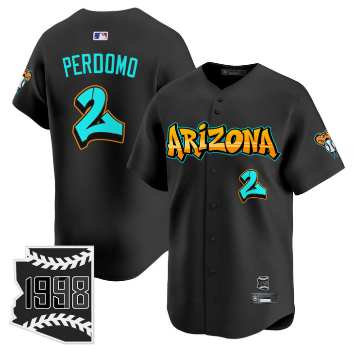 Geraldo Perdomo #2 Arizona Diamondbacks Graffiti Desert Ink Edition Limited Jersey - Black